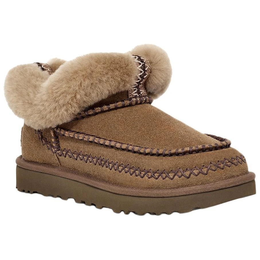 商品[国内直发] UGG|牛剖层革 保暖 时尚 及踝 雪地靴 女款 胡桃木色,价格¥1229,第4张图片详细描述