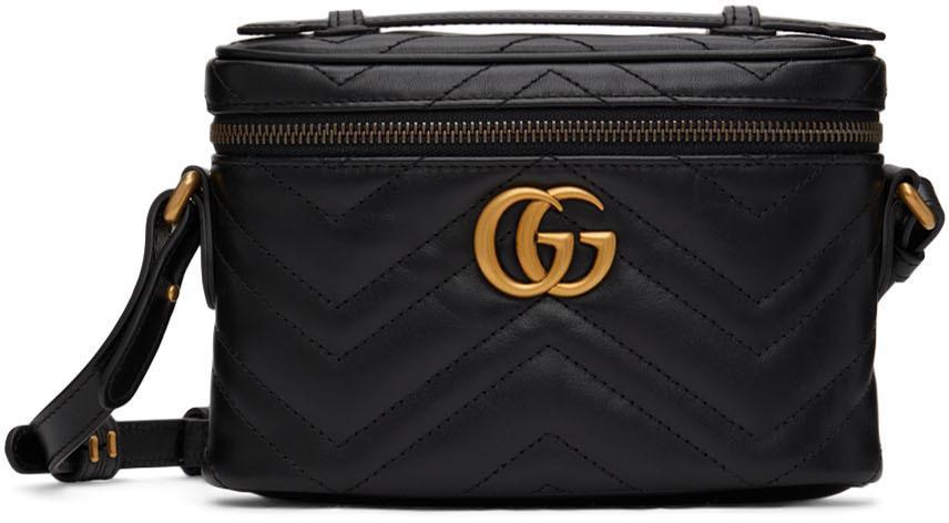 商品Gucci|黑色迷你 Marmont 手提包,价格¥11655,第1张图片