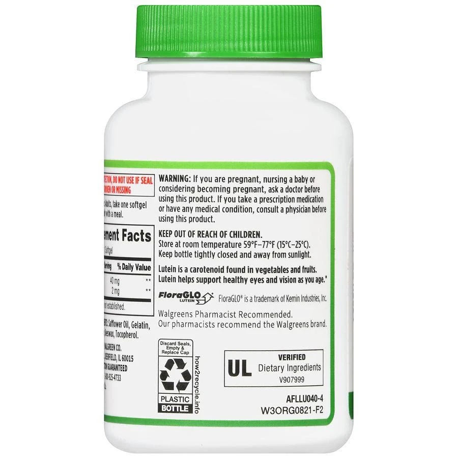 商品Walgreens|Lutein 40 mg Softgels (30 days),价格¥182,第5张图片详细描述