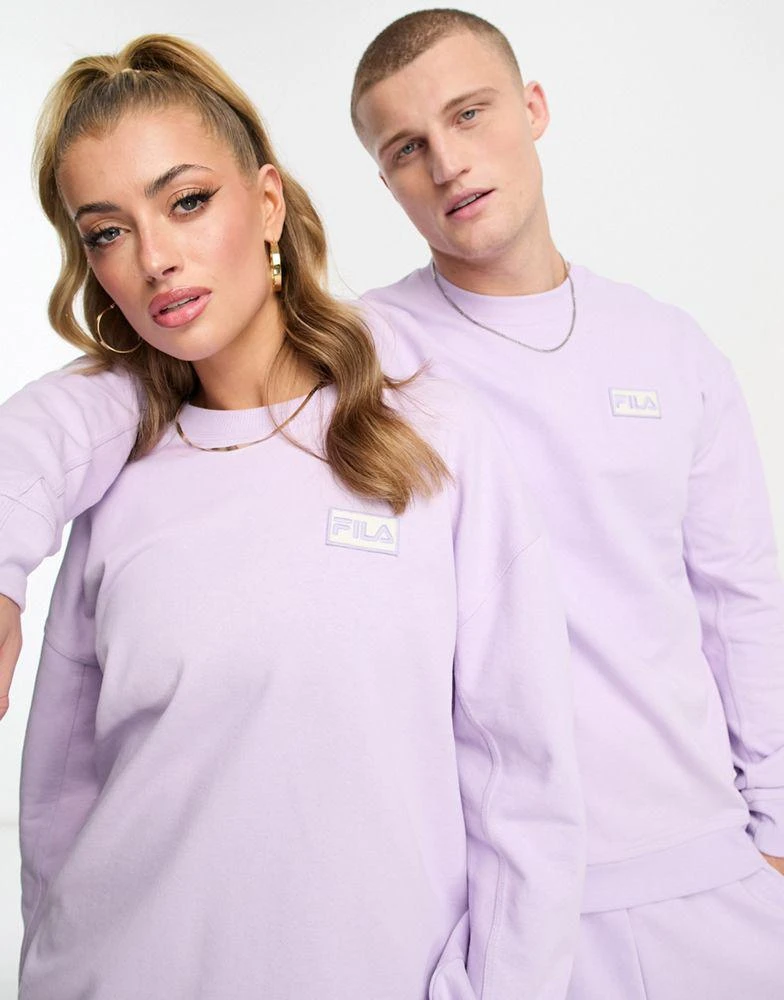 商品Fila|Fila unisex Trev sweatshirt with seam detail in lilac,价格¥348,第2张图片详细描述