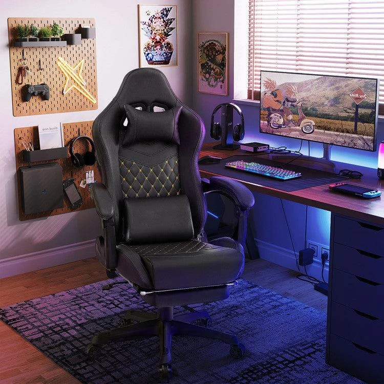 商品Hivvago|Ergonomic Video Game Computer Chair with Headrest and Lumbar Pillow,价格¥2128,第3张图片详细描述