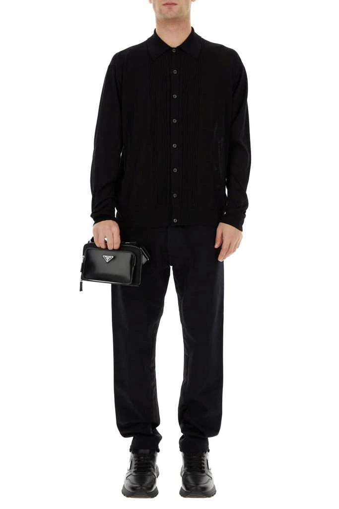 商品Prada|Black leather and Re-Nylon belt bag,价格¥13622,第4张图片详细描述