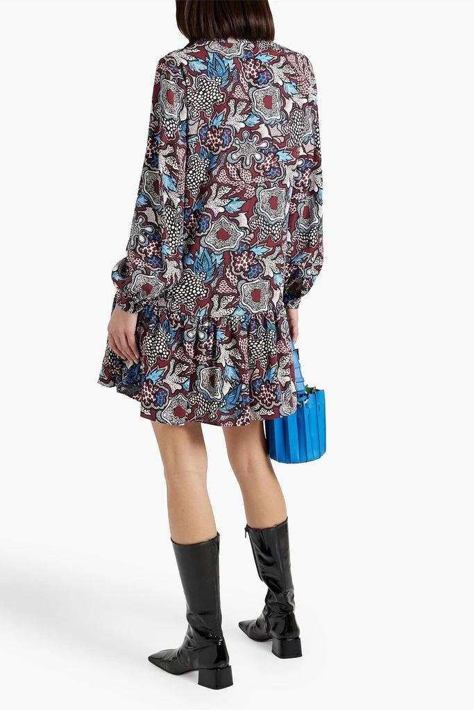 商品Diane von Furstenberg|Akila ruffled printed crepe mini dress,价格¥813,第3张图片详细描述