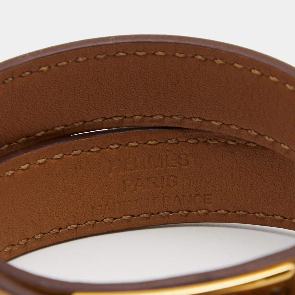 商品[二手商品] Hermes|Hermes Kelly Double Tour Beige Leather Gold Plated Bracelet,价格¥2052,第4张图片详细描述