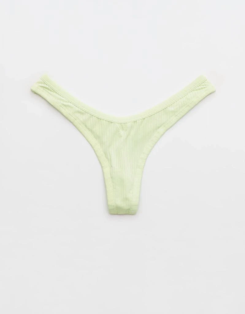 商品Aerie|Aerie Modal Ribbed High Cut Thong Underwear,价格¥68,第1张图片