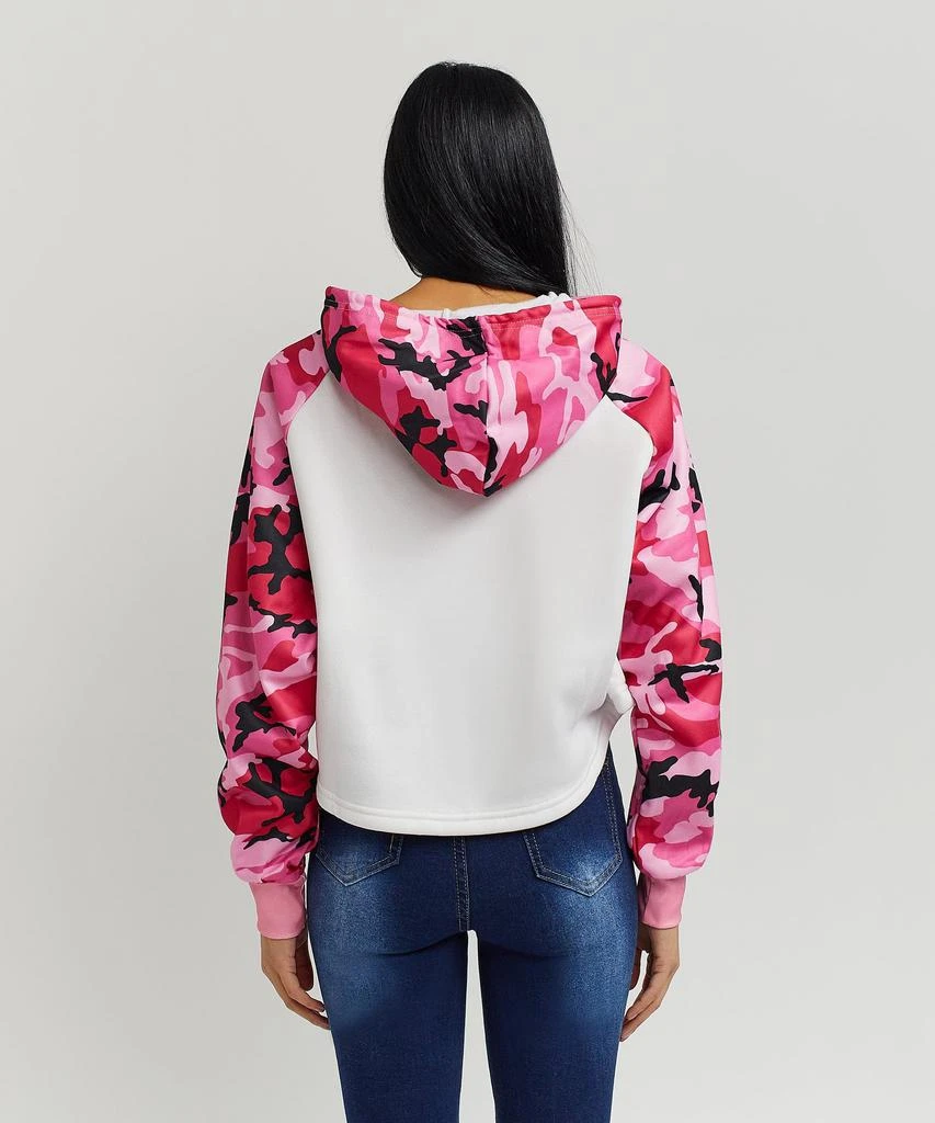 商品Reason Clothing|Womens Baddie Camo Crop Hoodie,价格¥74,第5张图片详细描述