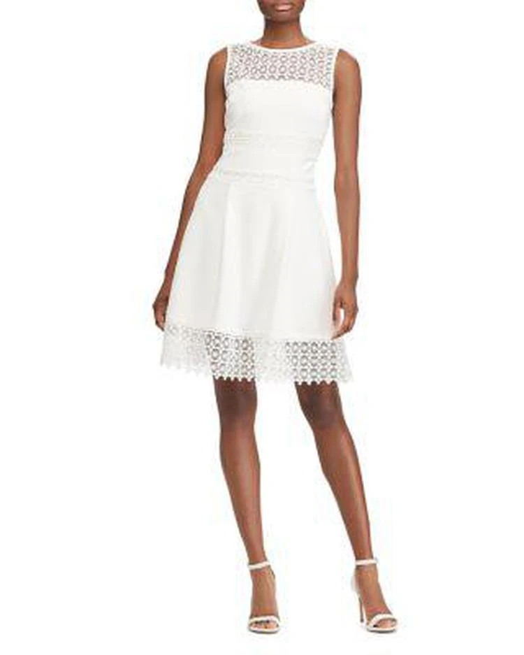 商品Ralph Lauren|Lace-Inset Crepe Dress,价格¥349,第1张图片