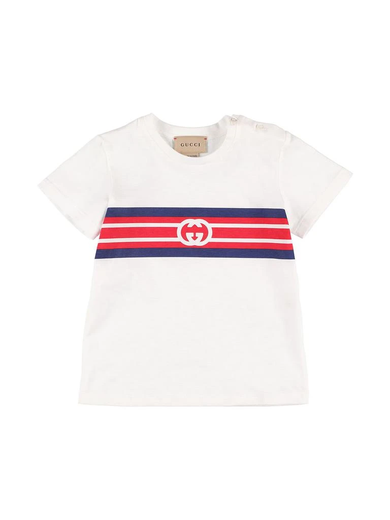 商品Gucci|Logo Print Cotton Jersey T-shirt,价格¥1495,第1张图片