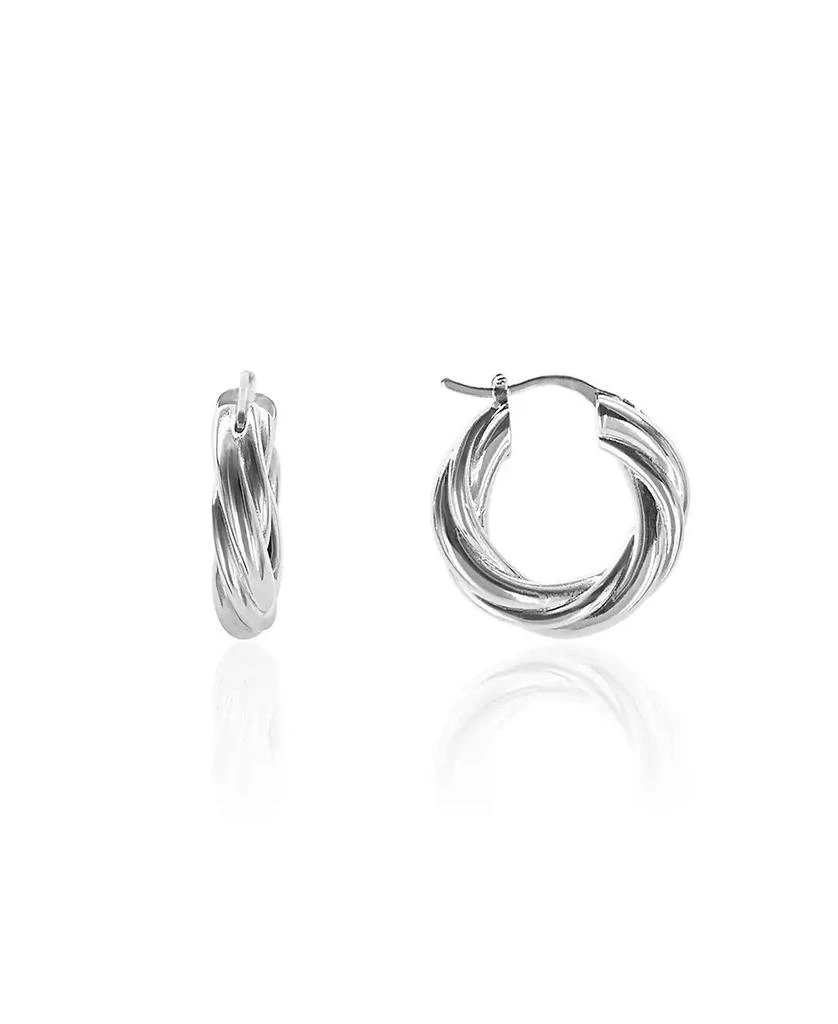 商品OMA THE LABEL|Abma 1.1"  Small  Hoop in White Gold- Plated Brass,价格¥571,第1张图片