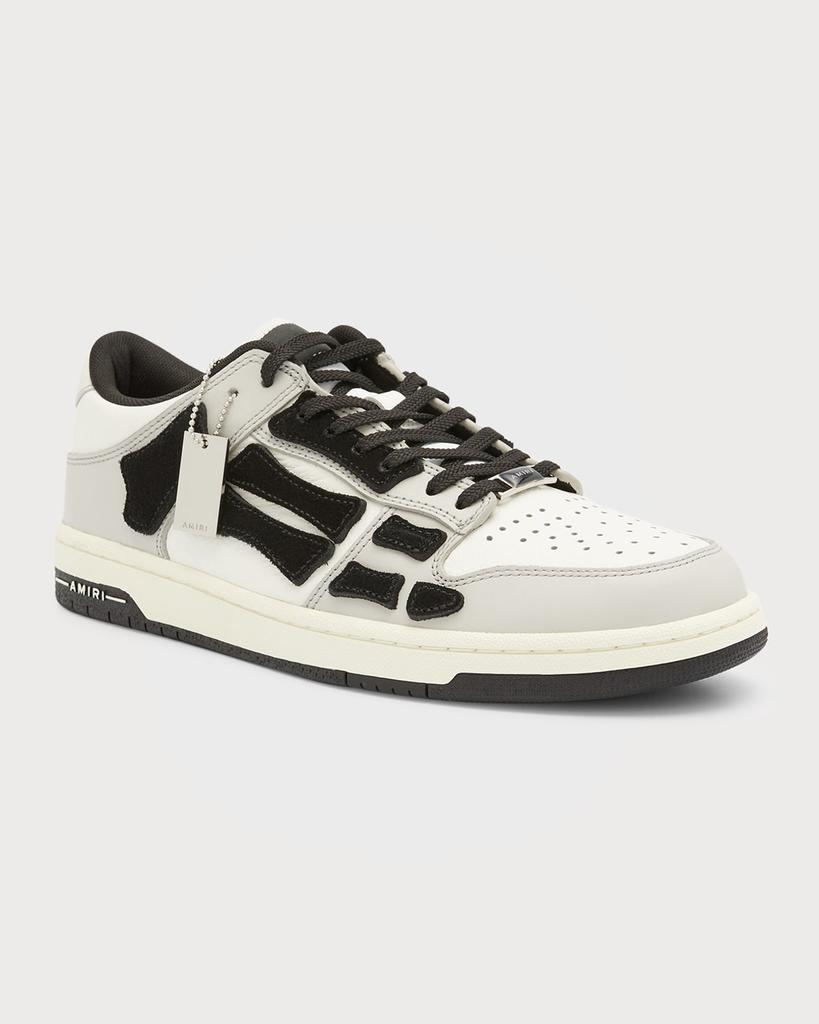 Men's Skeleton Appliqué Leather Low-Top Sneakers商品第2张图片规格展示