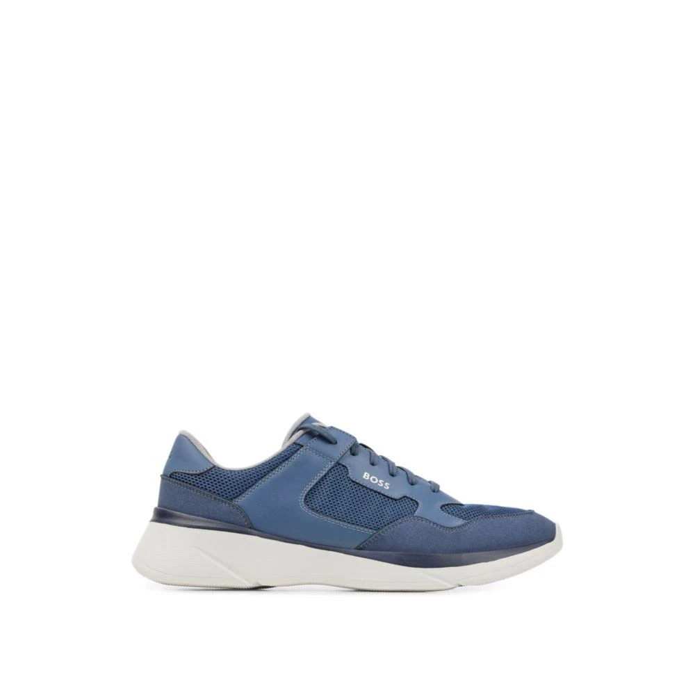 商品Hugo Boss|Hybrid trainers with bonded leather and mesh,价格¥724,第1张图片