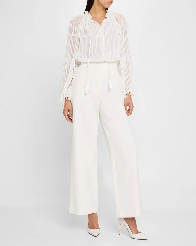 商品Kobi Halperin|Poppi Tie-Neck Fringe Chiffon Blouse,价格¥3341,第2张图片详细描述