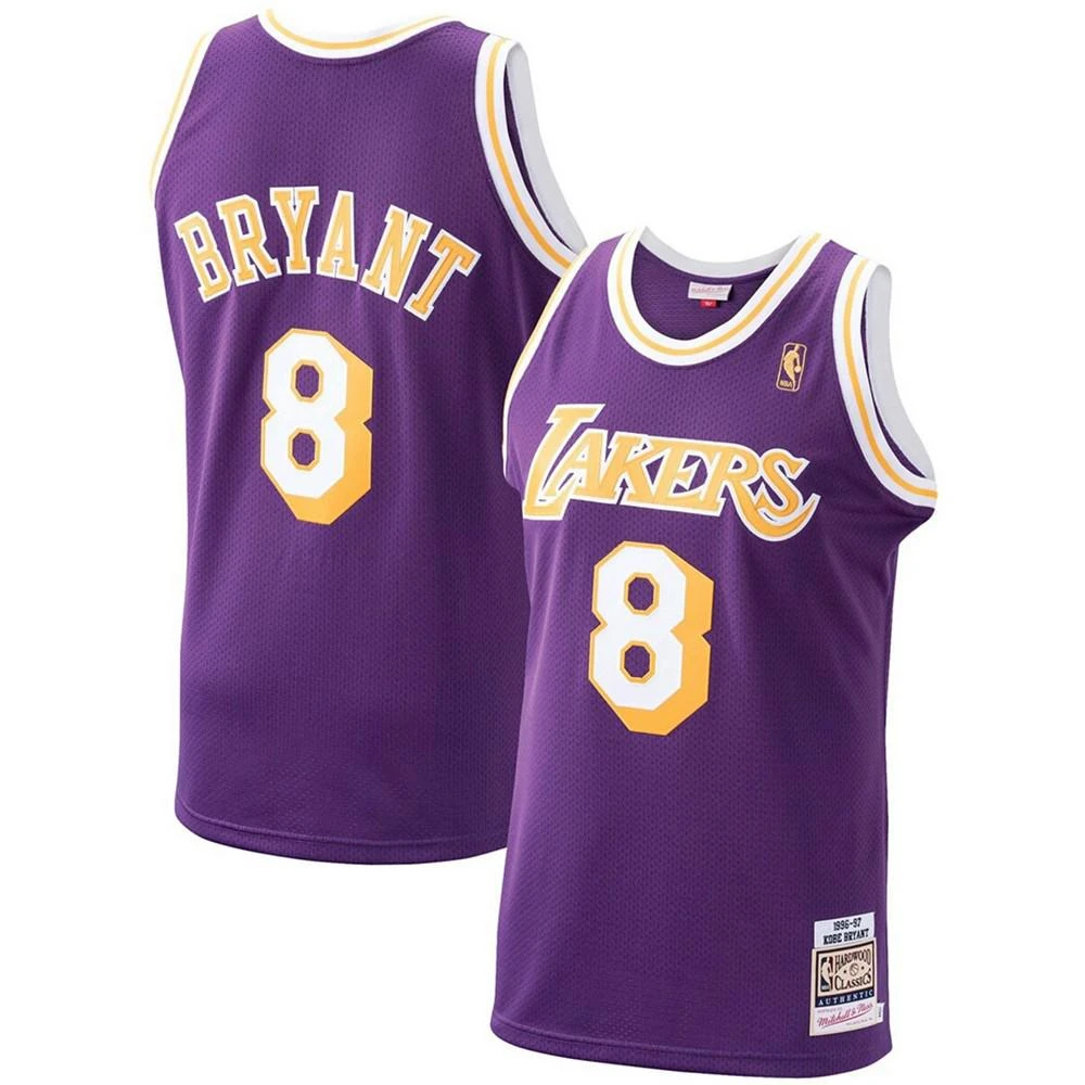 商品Mitchell and Ness|Men's Kobe Bryant Purple Los Angeles Lakers 1996-97 Hardwood Classics Authentic Player Jersey,价格¥2235,第1张图片