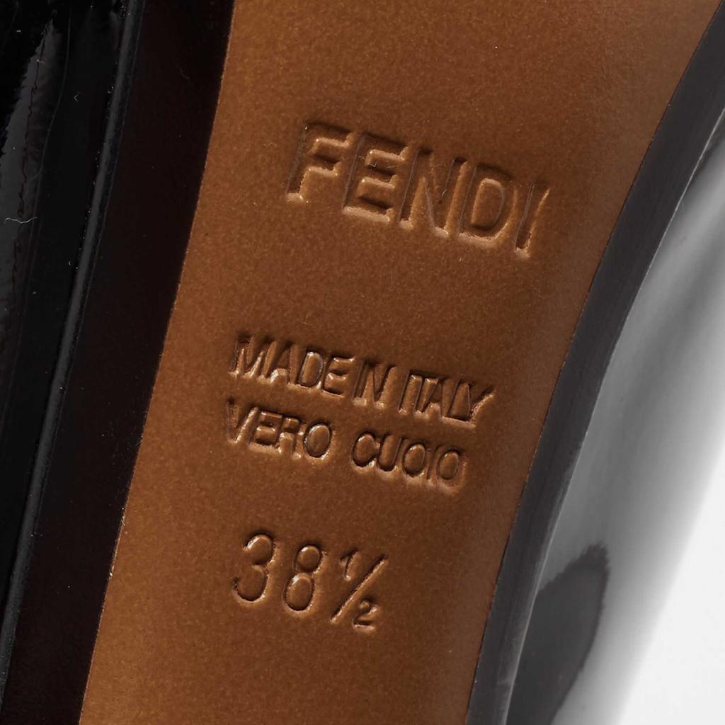 Fendi Black Patent Leather Diamond Heel Pointed Toe Ankle Booties Size 38.5商品第8张图片规格展示