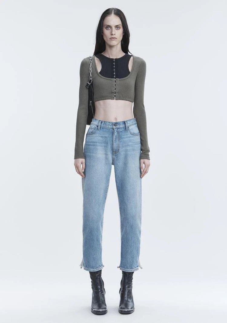 商品Alexander Wang|RIBBED CROP TOP
,价格¥528,第1张图片