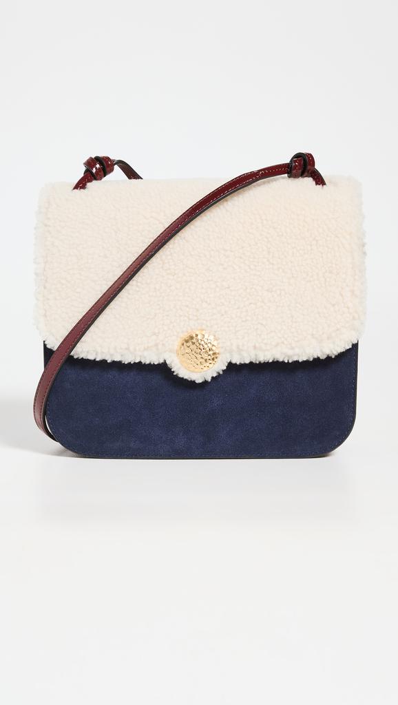 Staud Tess Shearling Crossbody Bag商品第2张图片规格展示