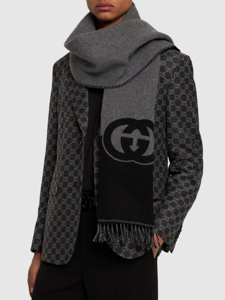 商品Gucci|Interlocking Gg Wool & Cashmere Scarf,价格¥4206,第1张图片