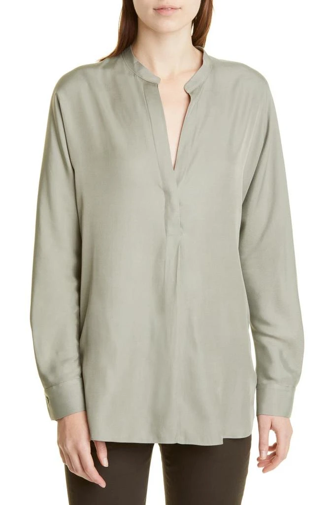 商品Vince|Split Neck Silk Blend Tunic,价格¥415,第1张图片
