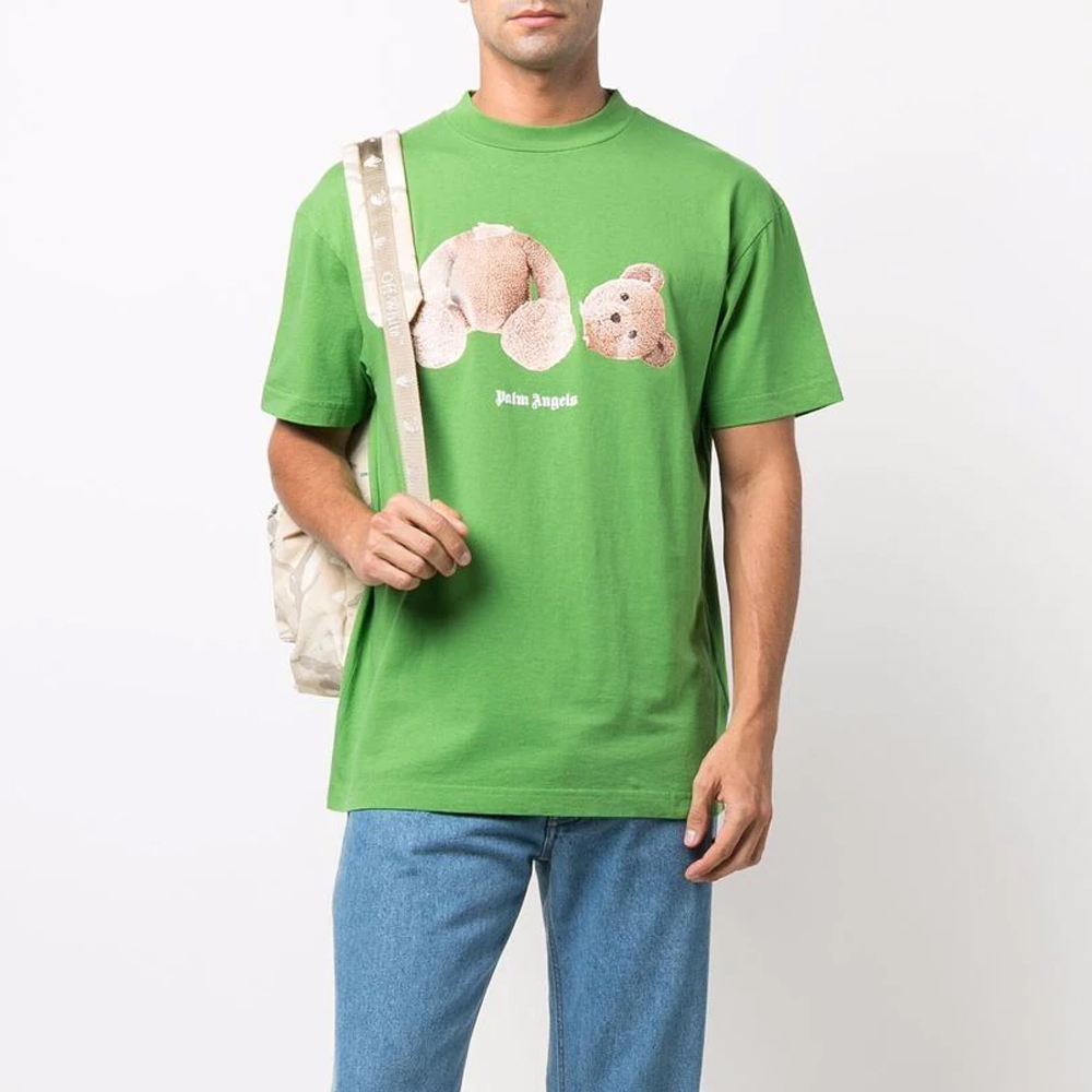 PALM ANGELS 男绿色短袖T恤 PMAA001-F21JE-R023-5560商品第4张图片规格展示