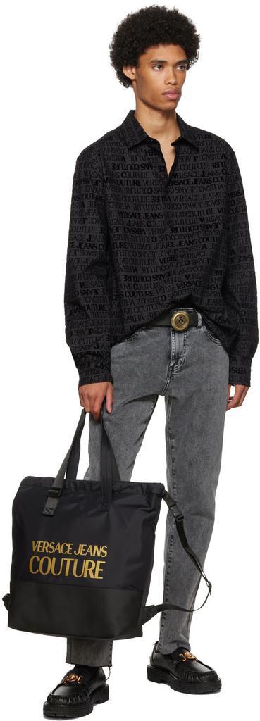 商品Versace|Black V-Emblem Round Buckle Belt,价格¥835,第5张图片详细描述