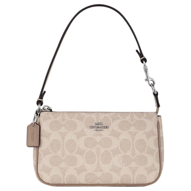 商品[国内直发] Coach|蔻驰 Nolita 19 微标Logo拉链开合 pvc 麻将包手提单肩包 小号 女款 杏色,价格¥1103,第1张图片