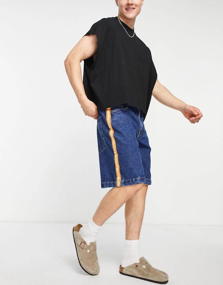 商品The Ragged Priest|The Ragged Priest racer skate denim shorts in blue,价格¥482,第1张图片