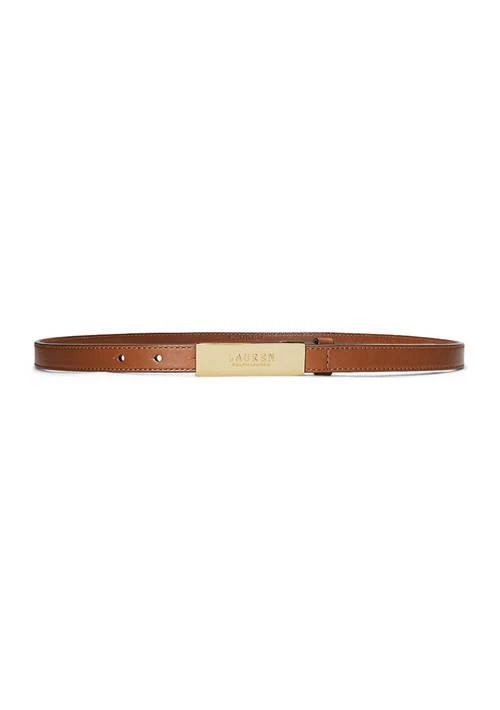 商品Ralph Lauren|Ralph Lauren Logo Leather Skinny Belt,价格¥531,第1张图片