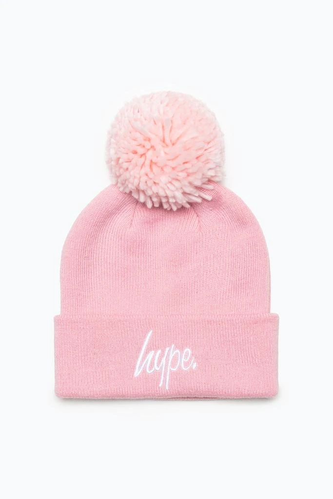 商品HYPE ACCESSORIES|HYPE KIDS PINK BOBBLE SCRIPT BEANIE,价格¥84,第1张图片
