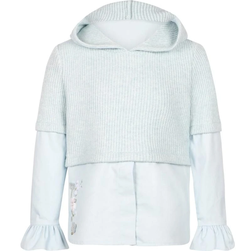 商品Lapin House|Floral embroidery combined sweater blouse set in light blue,价格¥947,第2张图片详细描述