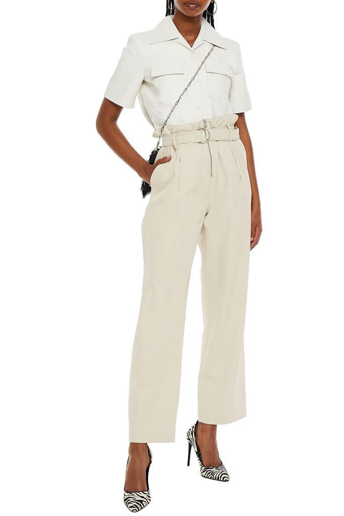 商品ba&sh|Andrea belted cotton and linen-blend twill straight-leg pants,价格¥507,第4张图片详细描述
