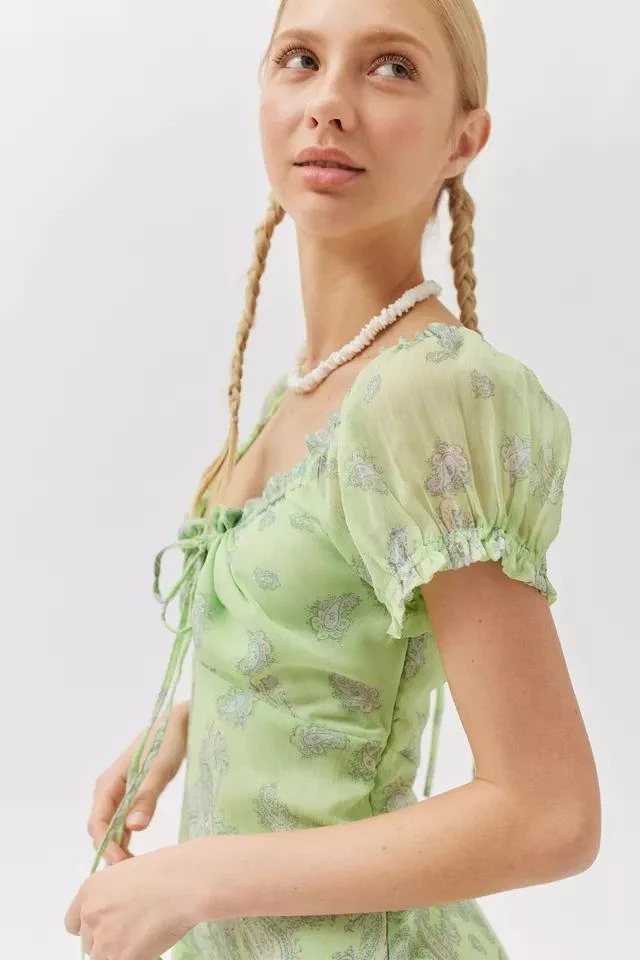 商品Urban Outfitters|UO Becca Printed Puff Sleeve Mini Dress,价格¥301,第3张图片详细描述