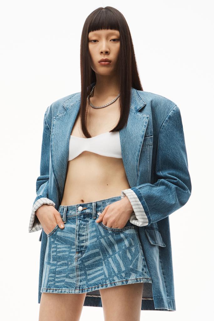 AWNY LOGO MINI SKIRT IN DENIM商品第7张图片规格展示