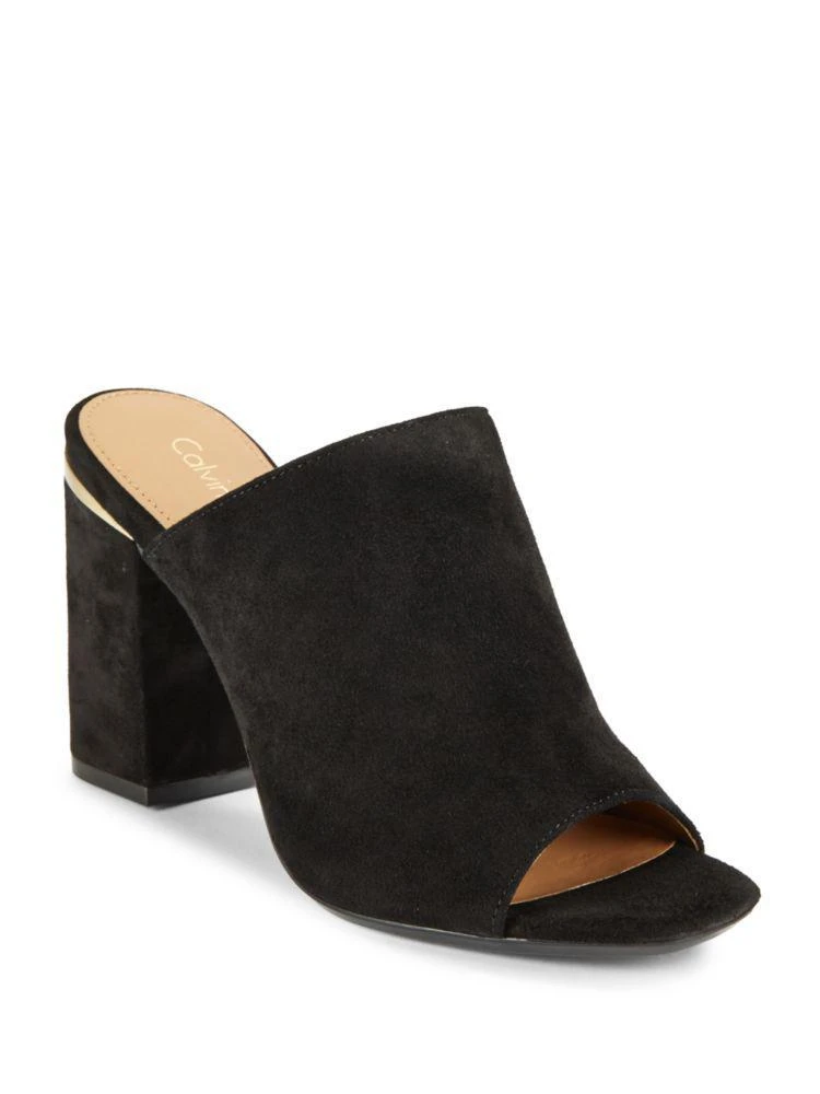 商品Calvin Klein|Cicelle Studded Suede Mule,价格¥414,第1张图片