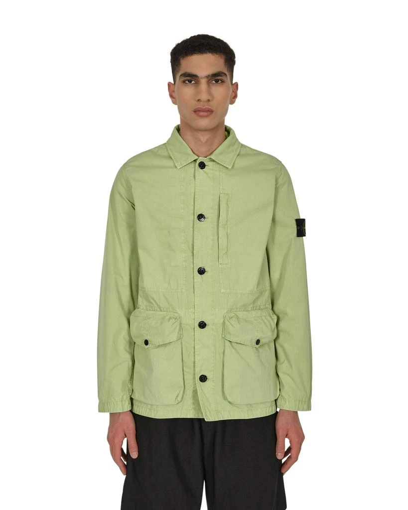 商品Stone Island|Garment Dyed 'OLD' Effect Overshirt Green,价格¥2782,第1张图片