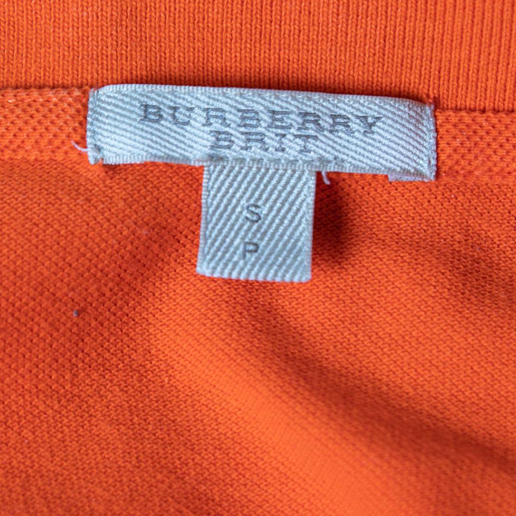 Burberry Brit Orange Cotton Pique Long Sleeve Polo T-Shirt S商品第4张图片规格展示