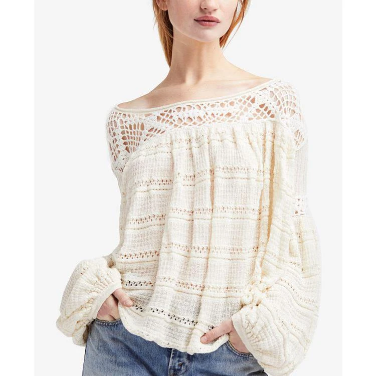 商品Free People|Someday Crochet Statement-Sleeve Sweater,价格¥443,第1张图片