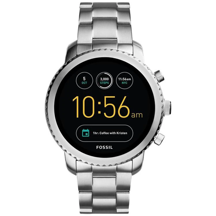 商品Fossil|Q Men's Explorist Gen 3 Stainless Steel Bracelet Touchscreen Smart Watch 46mm,价格¥1495,第1张图片