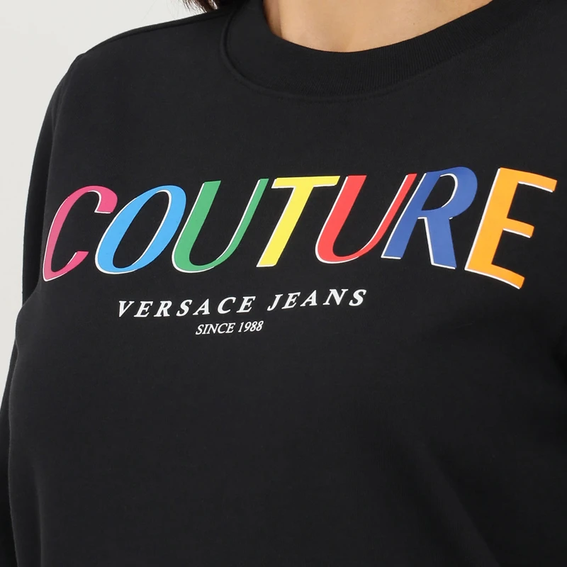 VERSACE JEANS 女士黑色彩色字母印花卫衣 71HAIP04-CF00P-899 商品