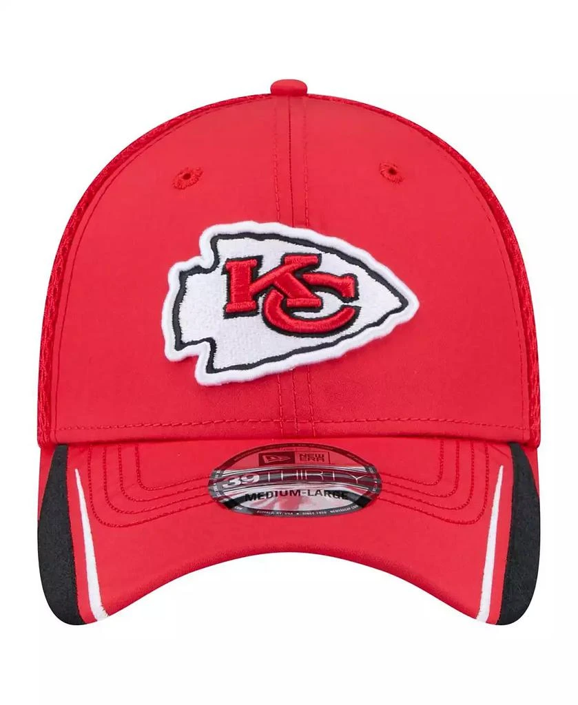 商品New Era|Men's Red Kansas City Chiefs Game Day Linear 39THIRTY Flex Hat,价格¥252,第2张图片详细描述