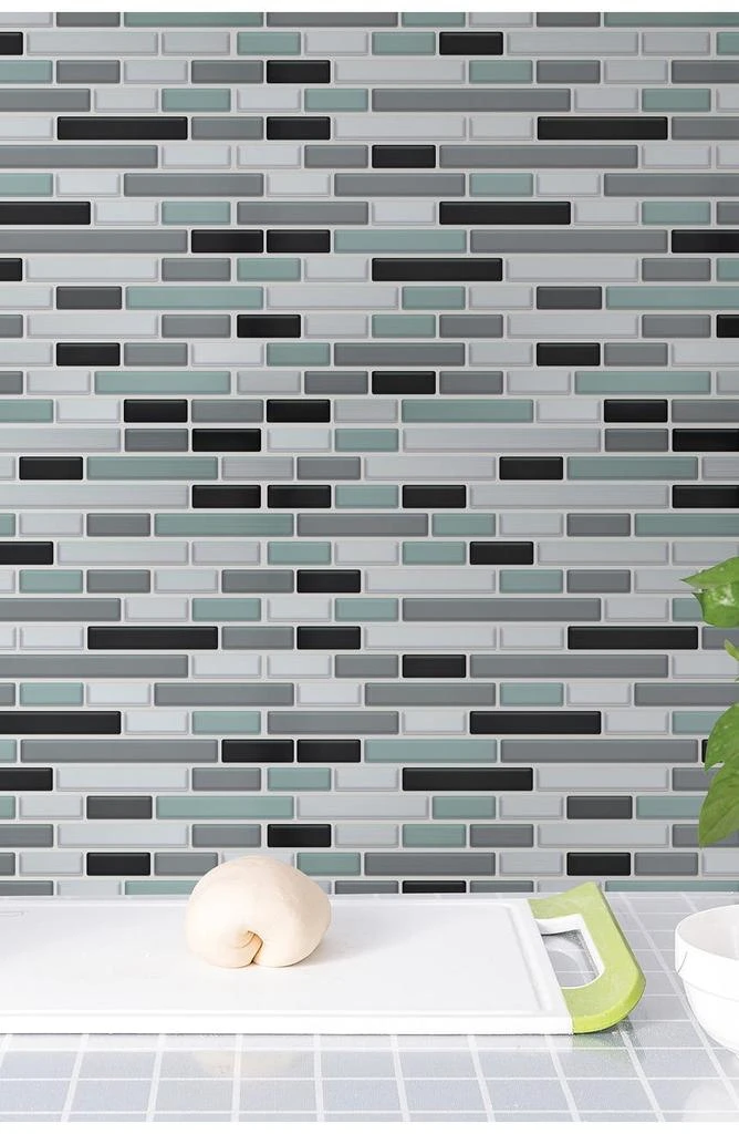 商品WALPLUS|Metallic Turquoise Mosaic Glossy 3D Metro Sticker Tiles Premium Wall Splashbacks Mosaics,价格¥323,第4张图片详细描述