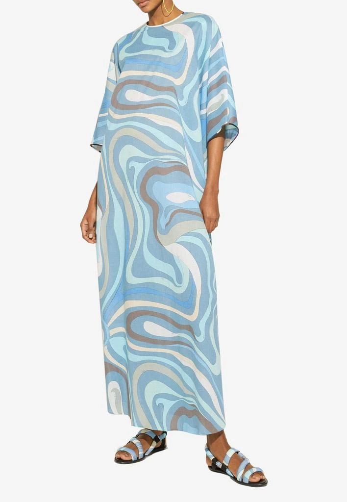 商品EMILIO PUCCI|Marmo Print Oversized Maxi Kaftan Dress,价格¥9985,第1张图片