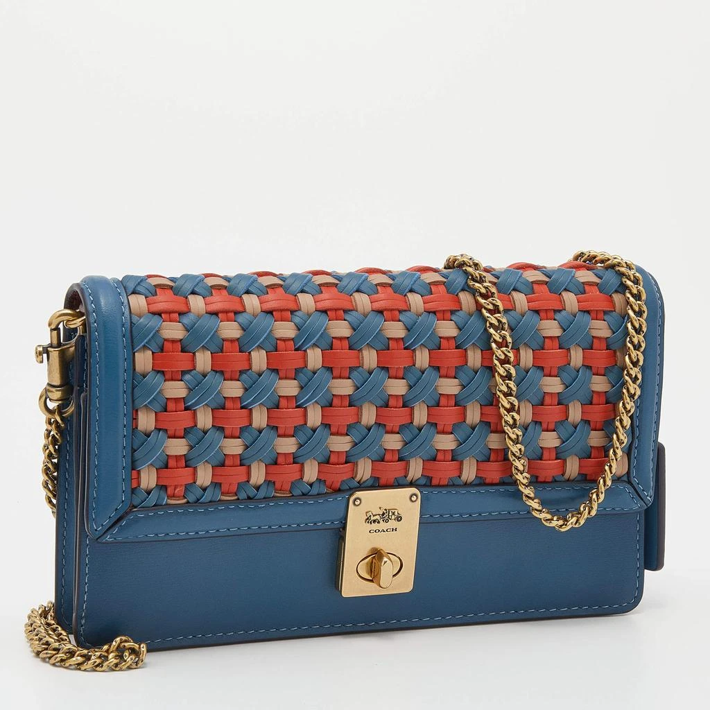 商品Coach|Coach Multicolor Woven Leather Hutton Clutch,价格¥1478,第3张图片详细描述