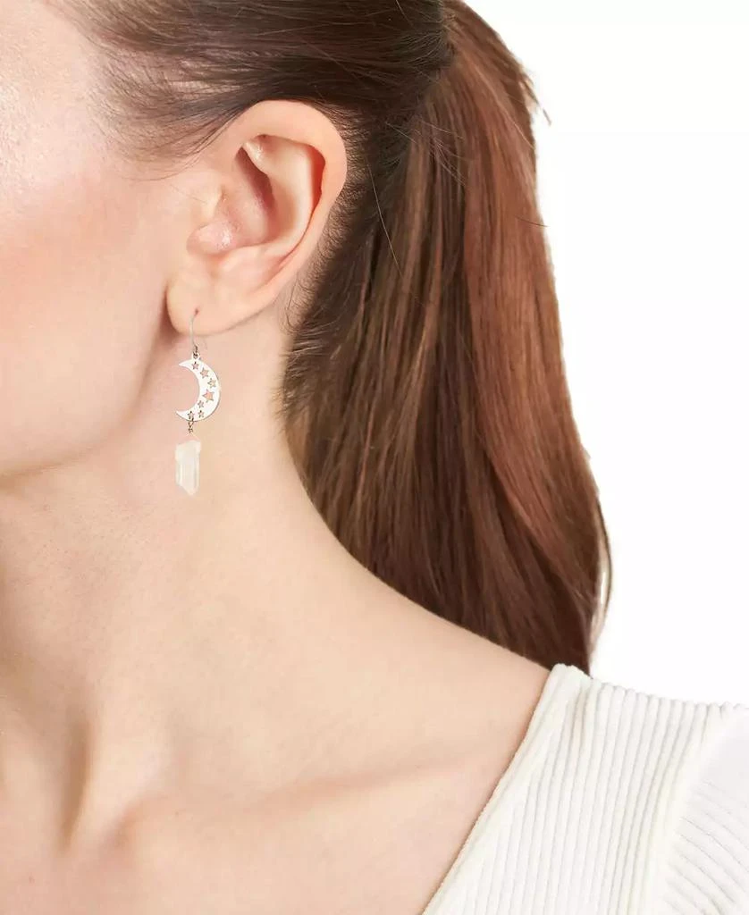 商品Macy's|Aurora Borealis or Mystic Quartz Silver Plated Half Moon Drop Earrings,价格¥165,第2张图片详细描述