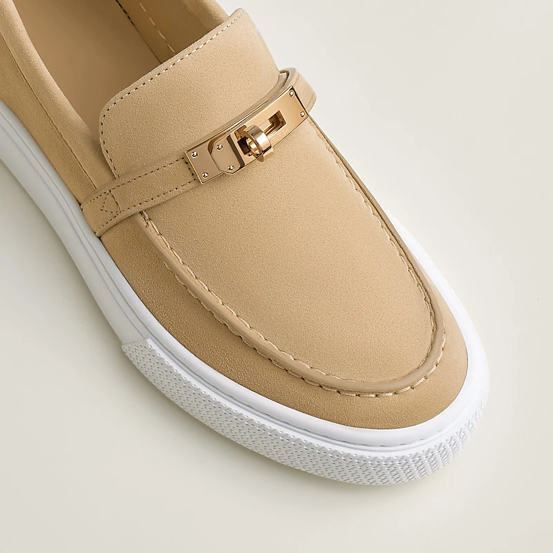Hermes/爱马仕 女士米色绒面山羊皮休闲运动鞋 商品