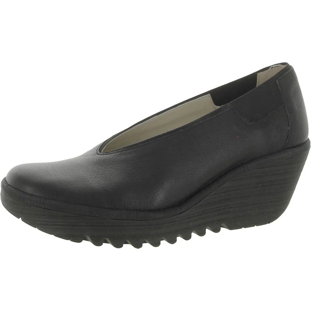 商品FLY London|FLY London Womens Yoza Leather Slip-On Wedge Heels,价格¥948,第2张图片详细描述