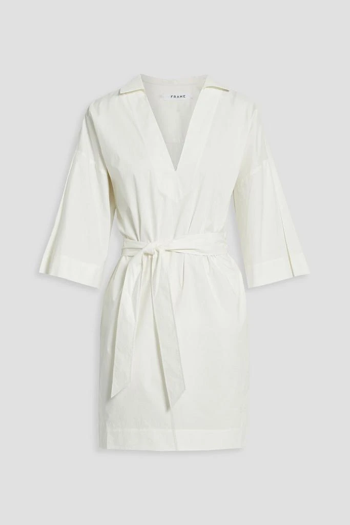 商品FRAME|Belted cotton-poplin mini dress,价格¥1042,第1张图片