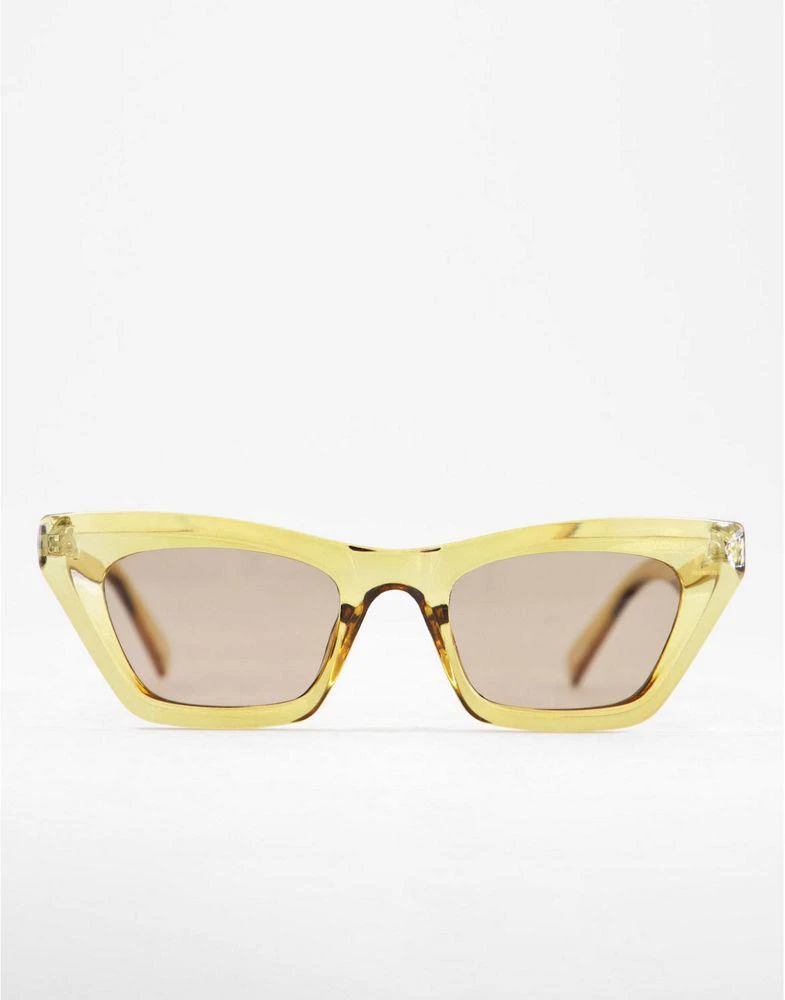 商品ASOS|ASOS DESIGN frame crystal brown cat eye sunglasses with tonal lens  - BROWN,价格¥48,第2张图片详细描述