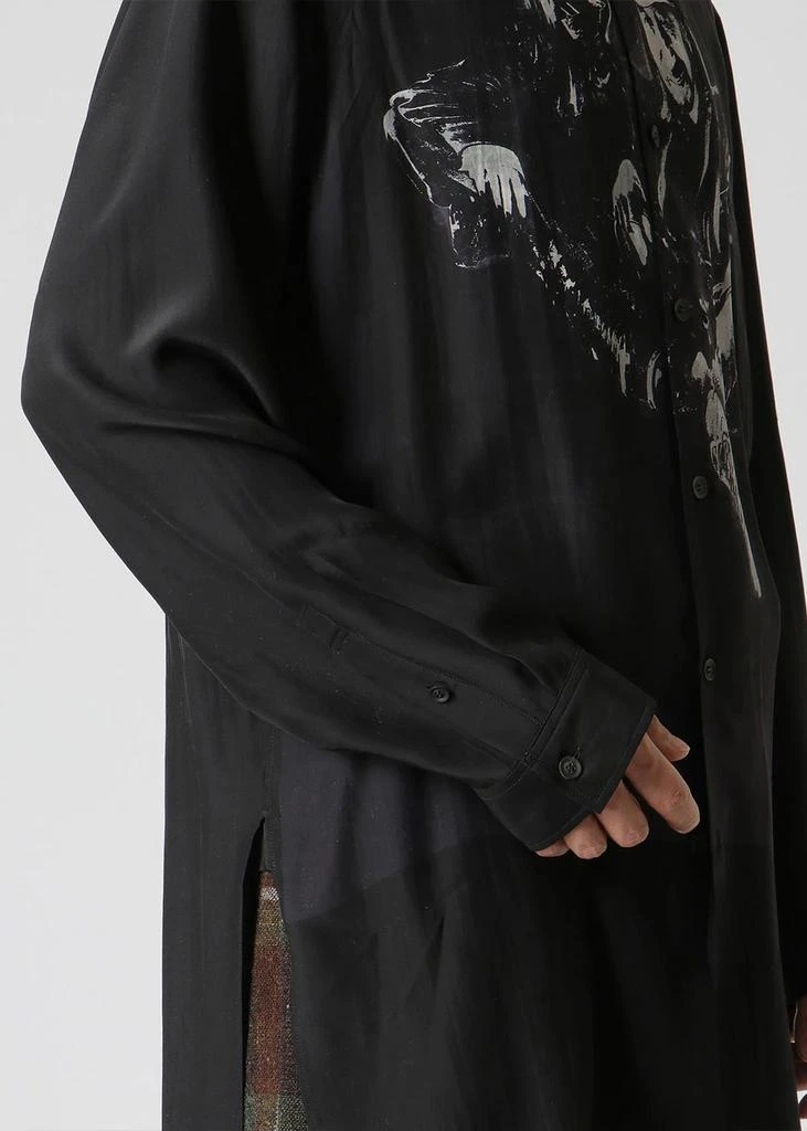 YOHJI YAMAMOTO Black Silk Print Shirt 商品