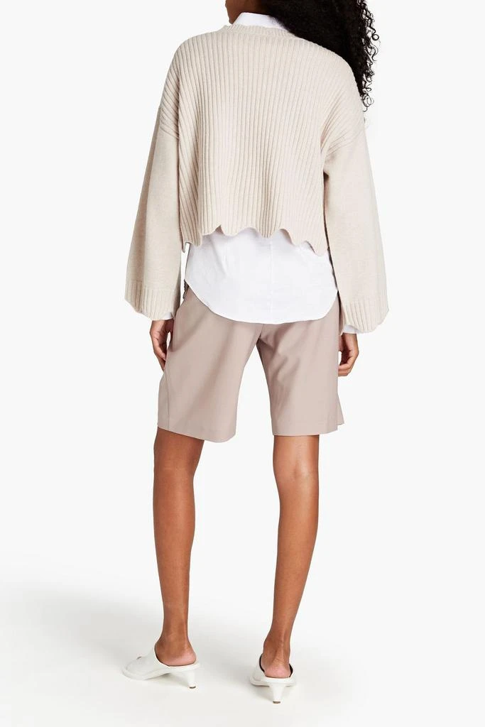 商品3.1 Phillip Lim|Pointelle-trimmed wool and cashmere-blend sweater,价格¥961,第3张图片详细描述