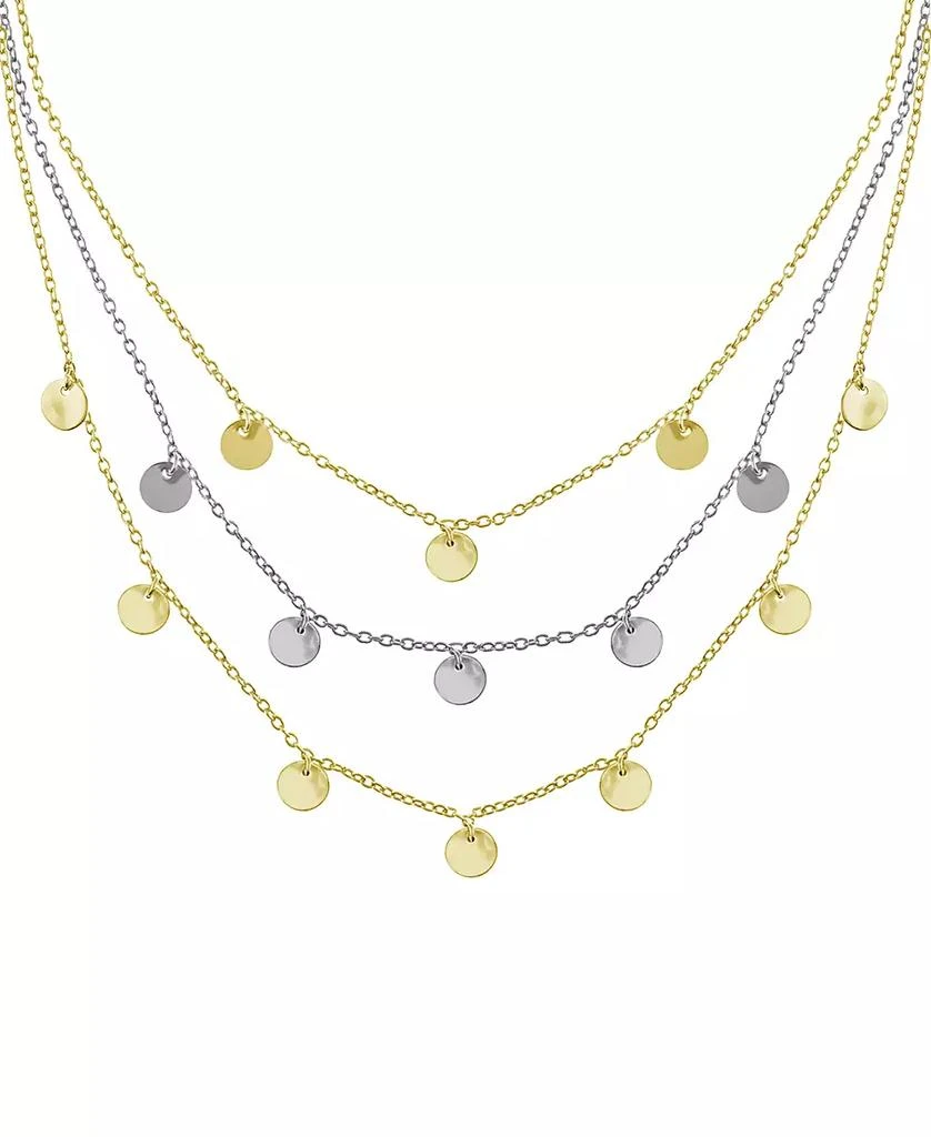 商品Essentials|And Now This Triple Row Chain 16+2in Necklace with Disc Drops in Gold Plate or Two Tone Silver Plate,价格¥226,第1张图片